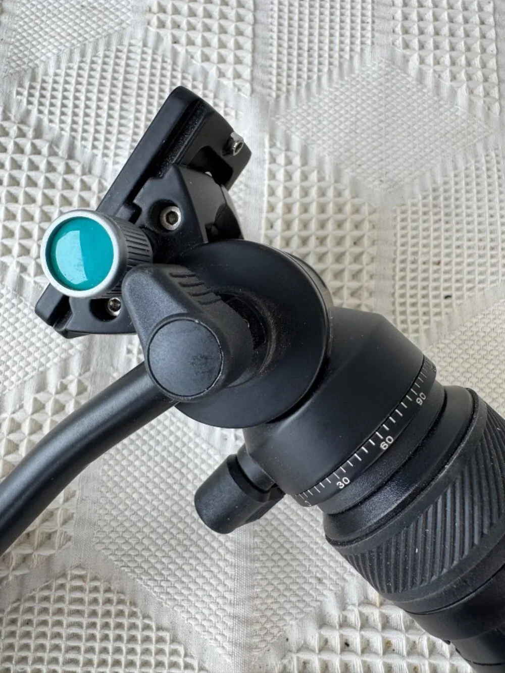 Lightweight Black Camera Tripod w Adjustable Head & Quick Release Plate